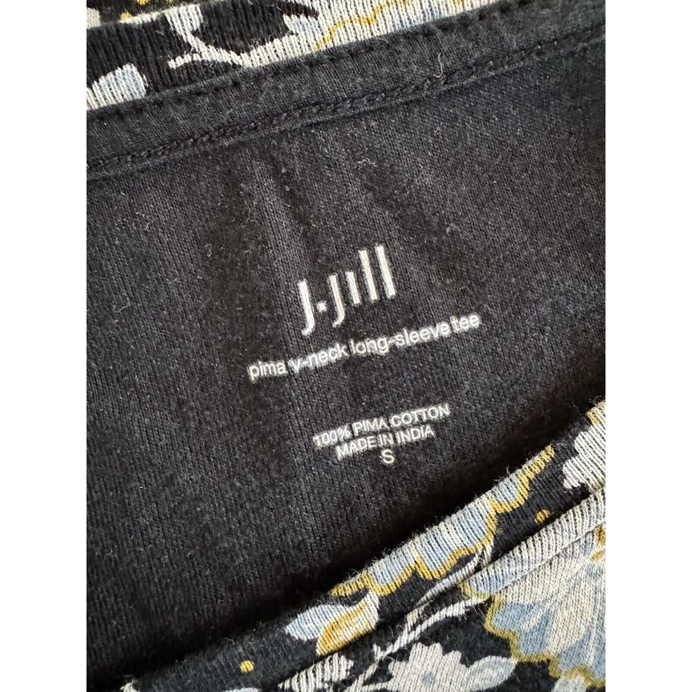 J. Jill Pima Cotton V Neck Long Sleeve Floral Print T-shirt Womens Size Small - Picture 5 of 6